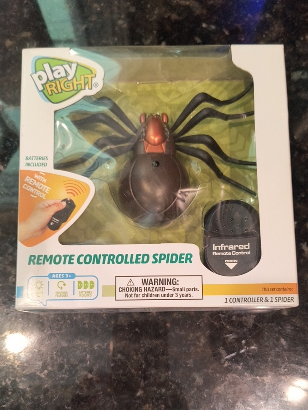 PlayRight Remote Controlled Spider - Black & Copper Toy